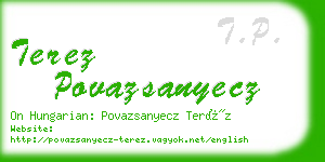 terez povazsanyecz business card